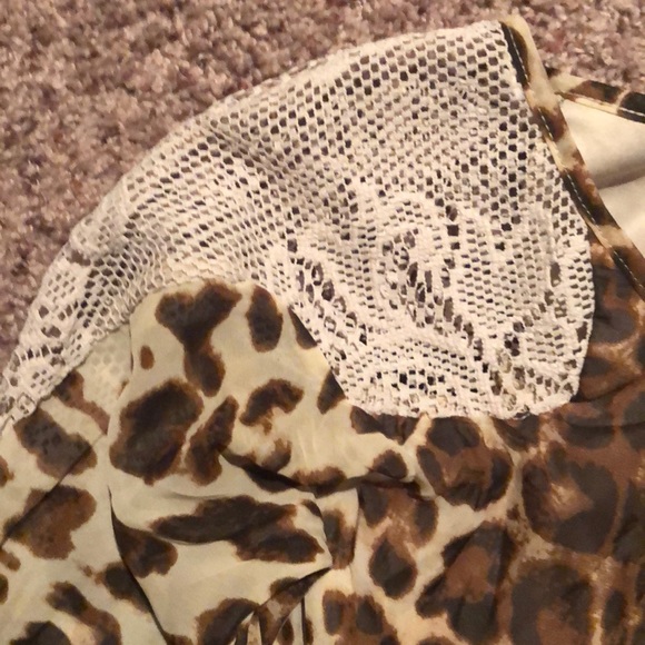 BEBE Crochet Leopard Mini Dress - Picture 2 of 2